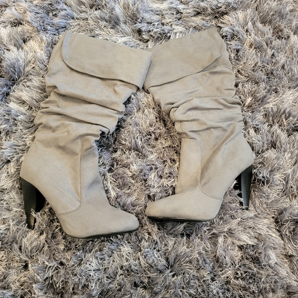 Faux Suede Mid Calf Boot
